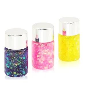 Vente en gros de gel pailleté liquide brillant 8 couleurs avec logo personnalisé Fard à paupières épais et gel pour ongles