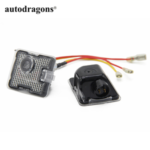 Autodragons Luz LED para espejo retrovisor de coche con logotipo, redonda y cuadrada, Mk3 Mk3.5 Mk4, luz de bienvenida para espejo lateral - Product Image 1