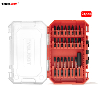 Lot de 24 embouts de tournevis à chocs robustes Tooljoy avec porte-embouts magnétique pour visseuses à chocs et outils électriques