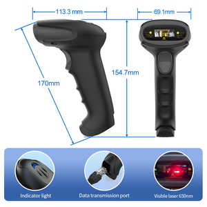 Escáner de código de barras portátil Xincode, lector de código de barras, escáneres láser 1D, escáner de código de barras inalámbrico 2,4G para almacén - Product Image 5