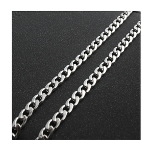 Vente chaude de haute qualité pour hommes chaîne gourmette 4MM 5MM 6MM 9MM argent solide en acier inoxydable collier cubain direct du fabricant indien - Product Image 3
