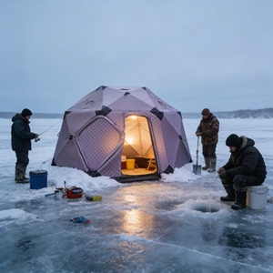 <span class=keywords><strong>Abri</strong></span> de pêche sur glace portable et isolé de luxe pour des excursions de pêche hivernale chaudes et pratiques - Product Image 1