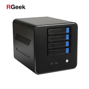 RGeek Full Aluminum Mini <strong>ITX</strong> 4Bay NAS Server With J1900 Motherboard and Adapter - Product Image 1