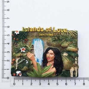 Souvenirs de la Seychelle, île de Mahé, cadeau touristique, aimant de réfrigérateur de Praslin, aimant de La <span class=keywords><strong>Digue</strong></span>, souvenir de la Seychelle - Product Image 3