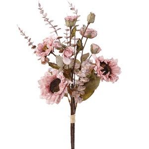 Qihao <b>Artificial</b> Sunflower And Eucalyptus Bundle 59cm Plastic Silk Flowers For Home Wedding Decorations Fall Season - Product Image 5