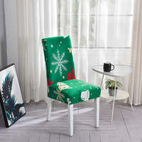 Housse de Chaise Décoration Noël, Salle à Manger Père Noël Flocon de Neige Imprimé, Housses de Chaise de Bureau Extensibles Amovibles