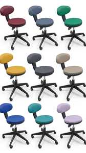 Laboratory <b>Stool</b> With Backrest Synthetic Leather Adjustable Swivel Caster Base Ergonomic Seating For Clinic <b>Office</b> Use - Product Image 4