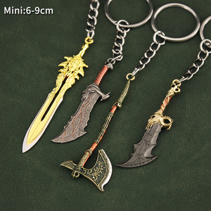 Porte-clés <span class=keywords><strong>God</strong></span> of <span class=keywords><strong>War</strong></span> Lames du Chaos Kratos Marteau de Thor <span class=keywords><strong>Ragnarok</strong></span> Mini figurine d'action Hache - Product Image 3