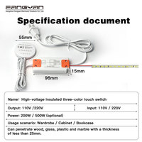 Interruptor táctil oculto para muebles, sensor LED invisible para armario/guardarropa, compatible con paneles de madera de 25 mm, 110V/220V