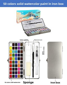 SeamiArt – Nouvelle boîte de 100 aquarelles solides pour artistes, demi-palettes avec étui métallique pour fournitures et papier - Product Image 3