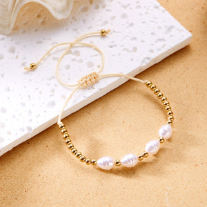 Fashion Handmade Shell Pearl <b>Beaded</b> <b>Bracelets</b> 18k Gold Plated Copper Charm Jewelry <b>Bracelets</b> Sets <b>for</b> Women - Product Image 5