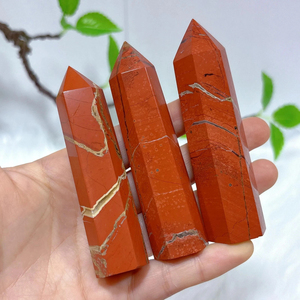 Torre de Jaspe Rojo Natural de Punta Única, Varita de Cristal Hexagonal de Jaspe Rojo Pulido, Piedra Energética para Sanación de Chakras, Decoración para el Hogar y Escritorio - Product Image 3