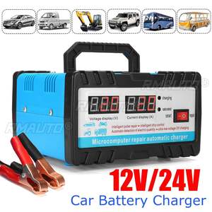 AUTSOME Cargador de Batería Eléctrico Universal de 12V/24V para Automóviles, Camiones, Barcos y Motocicletas - Product Image 1