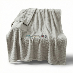 Couverture en velours jacquard 3D en gros pour hôtel, foyer extérieur, couverture polaire douce et chaude avec sac de transport - Product Image 1