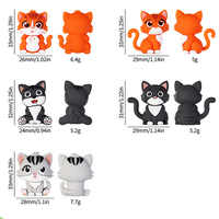 Nuevas Cuentas de Silicona 3D con Diseño de Gato de Dibujos Animados, Grado Alimenticio, Lindas, para Collares de Gatos, Accesorios Colgantes para Joyería DIY, Sueltas, Libres de BPA, para Dentición
