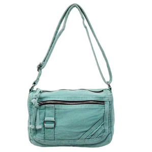 Bolso de hombro de lona vaquera grande con diseño personalizado, bolso cruzado vaquero informal, bolso de moda con cremallera, bolso de compras para mujer - Product Image 1