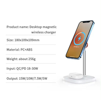 Support de charge magnétique, support de téléphone à angle réglable, station de charge sans fil 15W