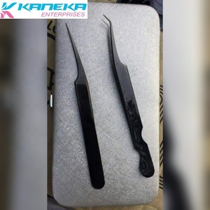 Kit de colores personalizables para belleza ocular Juego de pinzas para pestañas de acero inoxidable con punta puntiaguda - Product Image 3