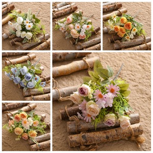 Bouquet de fleurs artificielles CallaFloral blanc, rose, bleu, rose, marguerite, décoration de mariage, cadeau artisanal, style Instagram transfrontalier - Product Image 3