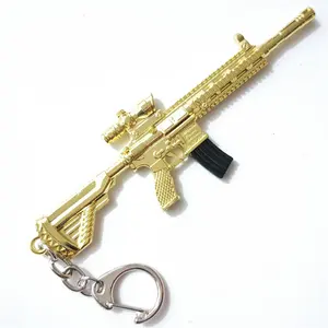 L181 gantungan kunci pistol perunggu kecil antik gantungan kunci tas Retro ornamen liontin pistol KeychainsToy senjata gantungan kunci setgift