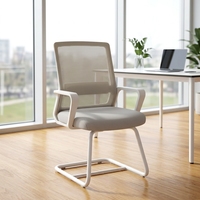 Chaise de bureau ergonomique moderne en maille avec accoudoirs fixes, hauteur réglable, base coulissante et cadre en aluminium – Vente en gros