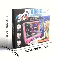 Tablero de Dibujo Mágico 3D, Juguete Educativo de Pintura para Niños con Gafas