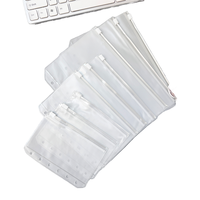 A5 a6 reliure pvc poche pour ordinateur portable pochettes en pvc feuilles mobiles budget clair transparent poche à fermeture éclair 6 anneaux porte-fichier classeur poche