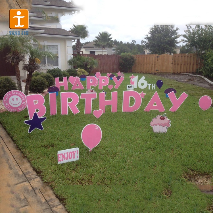 yard signs happy birthday letters