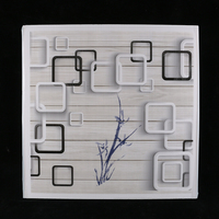 Ubin Plafon PVC Persegi Modern Tahan Air dan Api 60*60Cm, Panel Plafon Gantung untuk Interior