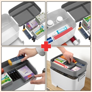 Công suất lớn 3 lớp hộ gia đình Viện trợ đầu tiên Kit hộp với xử lý y học lưu trữ Hộp y tế tổ chức Hộp tủ thuốc - Product Image 5