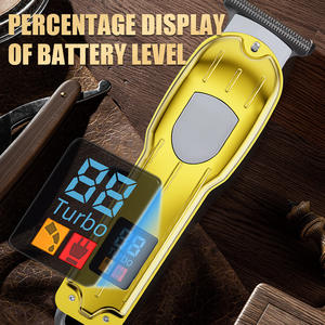 Cortadora de <span class=keywords><strong>pelo</strong></span> de acero inoxidable, recortadora eléctrica, profesionales del salón, uso doméstico, nueva hoja de acero, alimentación USB, pantalla Digital en inglés - Product Image 3