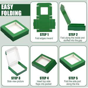 Cajas de Papel Kraft Verde Oscuro con Ventana <span class=keywords><strong>para</strong></span> Dulces, Cajas Pequeñas <span class=keywords><strong>para</strong></span> Regalos, Porta Jabones, Mini Cajas <span class=keywords><strong>para</strong></span> Regalos <span class=keywords><strong>para</strong></span> Panadería y Chocolate - Product Image 2