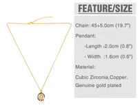 Collier pendentif Virgen De Guadalupe en plaqué or véritable 24K avec zircone de haute qualité