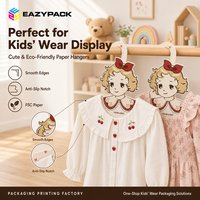 Cintres en carton écologiques antidérapants pour vêtements d'enfants, motif dessin animé, vente directe usine, pour vêtements de bébé fille