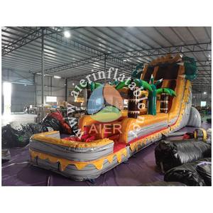 Toboggan aquatique Dinosaure, Toboggan aquatique Palm Tree, Toboggan aquatique T-Rex Paw, Toboggan aquatique double voie pour jardin - Product Image 3