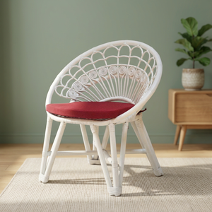 Sillón de Ratán Marcello Tapizado, Diseño Único, Hecho a Mano en Indonesia, para Dormitorio, Sala de Estar, Muebles para el Hogar, Gran Venta - Product Image 1
