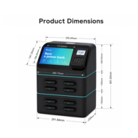 Borne de recharge portable ignifuge en ABS avec logo personnalisé pour téléphones portables, ordinateurs portables et appareils photo – Distributeur automatique de batteries externes pour points de vente