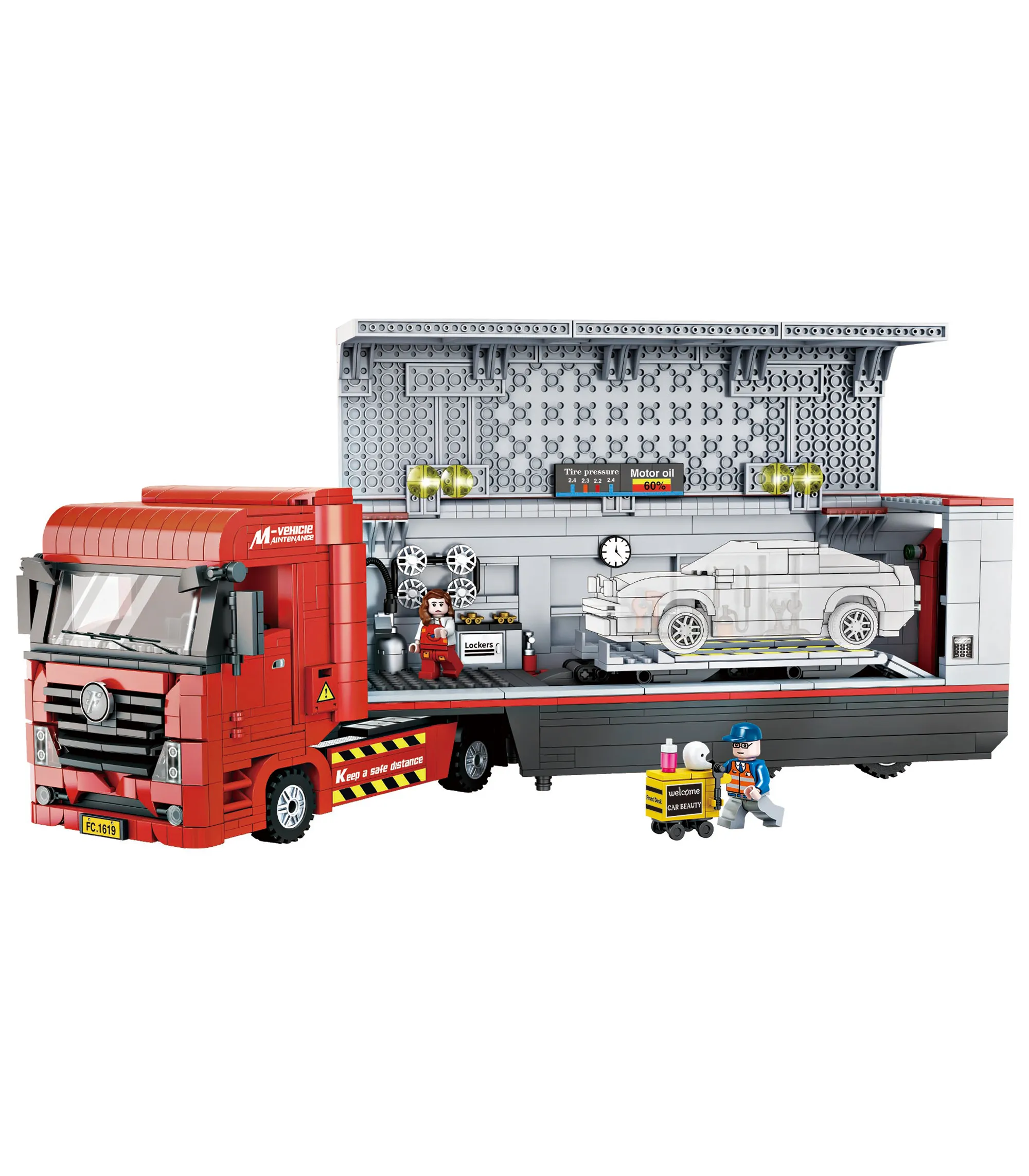 Educational Car Maintenance Truck Model Building Bricks Toy Children's Gift DIY City Transport Truck Building Block Set