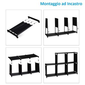 Modular <b>Shelf</b> 6 Cubes 107x29x108 Cm Waterproof Cube Cabinet Storage <b>Unit</b> For Home Office Bedroom - Product Image 4