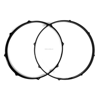 Beatello 22 Inch Drum Hoop 8 Hole Drum Circle 2 Piece Black Color Music Instrument Resin Bass Kick Drum Hoops