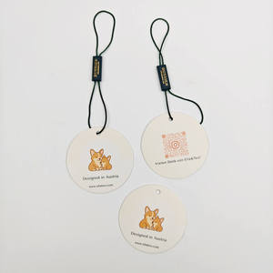Custom Size Round Embossed Hang <b>Tags</b> with Printed Logo Eco-Friendly Recycled Thick Paper Material Garments Hats Shoes <b>Bags</b> - Product Image 6