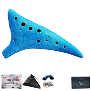 Ocarina en céramique 12 trous Alto C, style chinois, motifs variés, pour débutants, vente en gros - Product Image 4