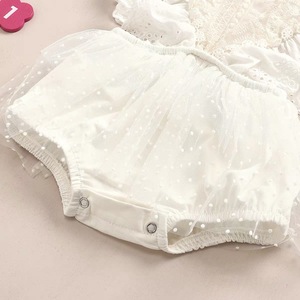 Vestidos de Encaje y Tul sin Mangas con Botones a Presión Personalizados para Bebés Niñas, Romper de Verano para Recién Nacidas - Product Image 2