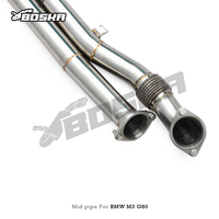 Tubo de Escape BOSKA de Longitud Igual con Tubo en Z para M3/M4 G80/G82 3.0T 2021-2024, Acero Inoxidable SS304