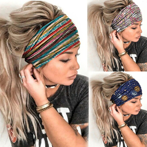 <span class=keywords><strong>Bandeau</strong></span> élastique en rayonne Pour femmes, Spandex imprimé Floral, personnalisé, Turban, style Boho, extensible, vente en gros, 2020 - Product Image 2