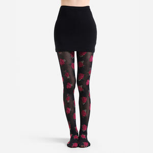 महिलाओं के पुष्प पैटर्न जांघ उच्च लक्जरी जाल के साथ फीता गुलाब सेक्सी पैंटीहोज थोक लोकप्रिय डिजाइन - Product Image 1