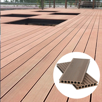 Planches de terrasse en composite WPC à grain de bois pour l'extérieur, à faible entretien, idéales pour les projets de paysagisme moderne