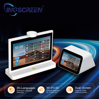 INGSCREEN Traducteur AI avec sous-titres en temps réel, interface personnalisable, double écran, connectivité 4G pour les affaires internationales