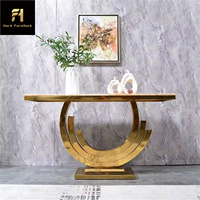 Console d'entrée en or de luxe italienne, console de salle à manger moderne de luxe, armoire de haute qualité, vente en gros d'usine