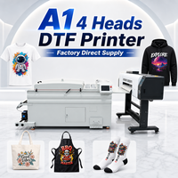 Imprimante DTF XM Smart Control I3200 à 4 têtes avec agitateur de poudre et sécheur, machine d'impression numérique haute vitesse pour vêtements